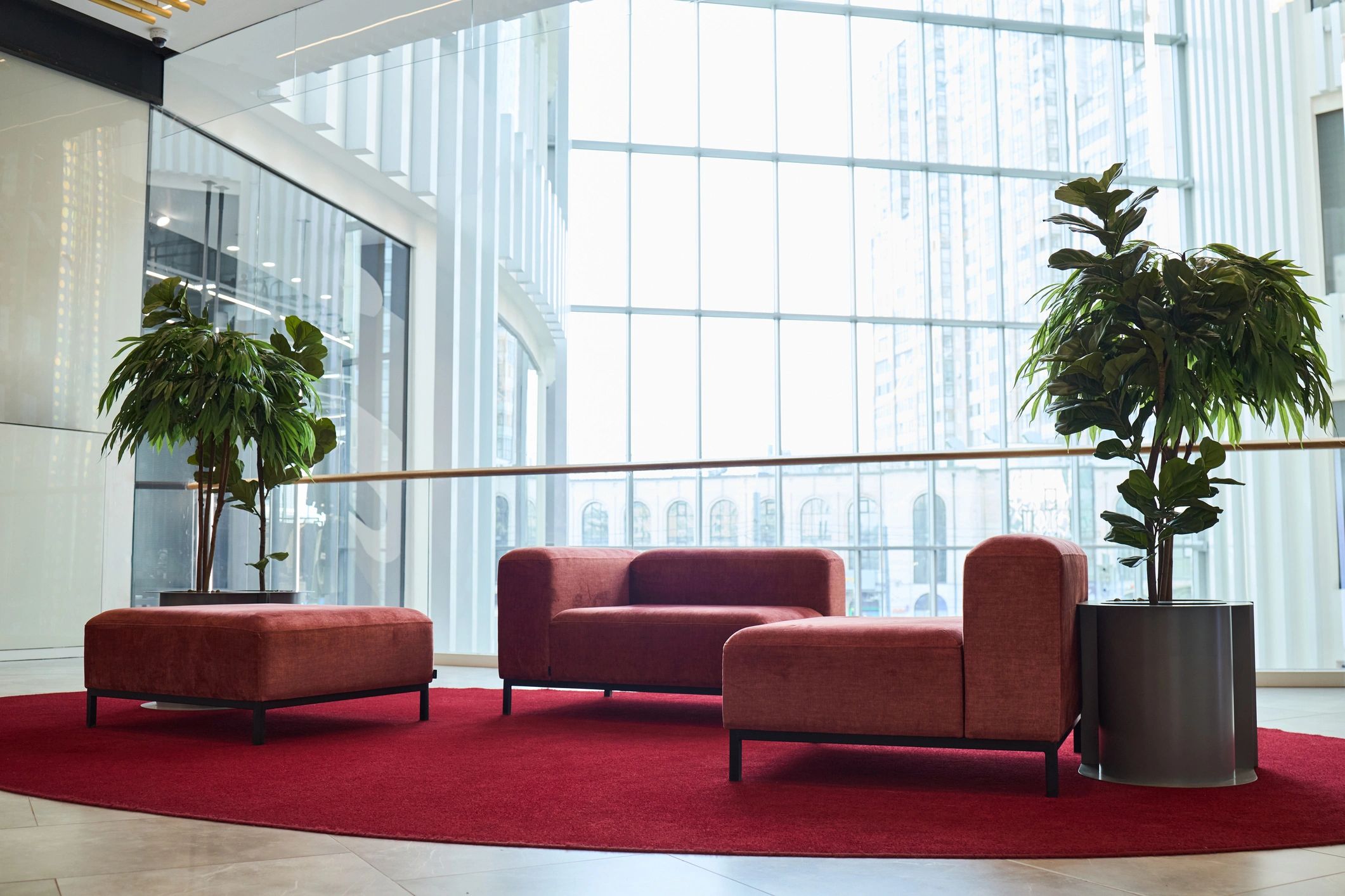 Modern upholstered seating in a professional interior